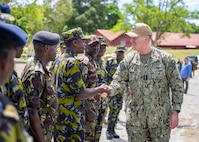 Adm. George Wikoff visits with Kenya Navy Marine Commandos at Kenya Navy Base Mtongwe.