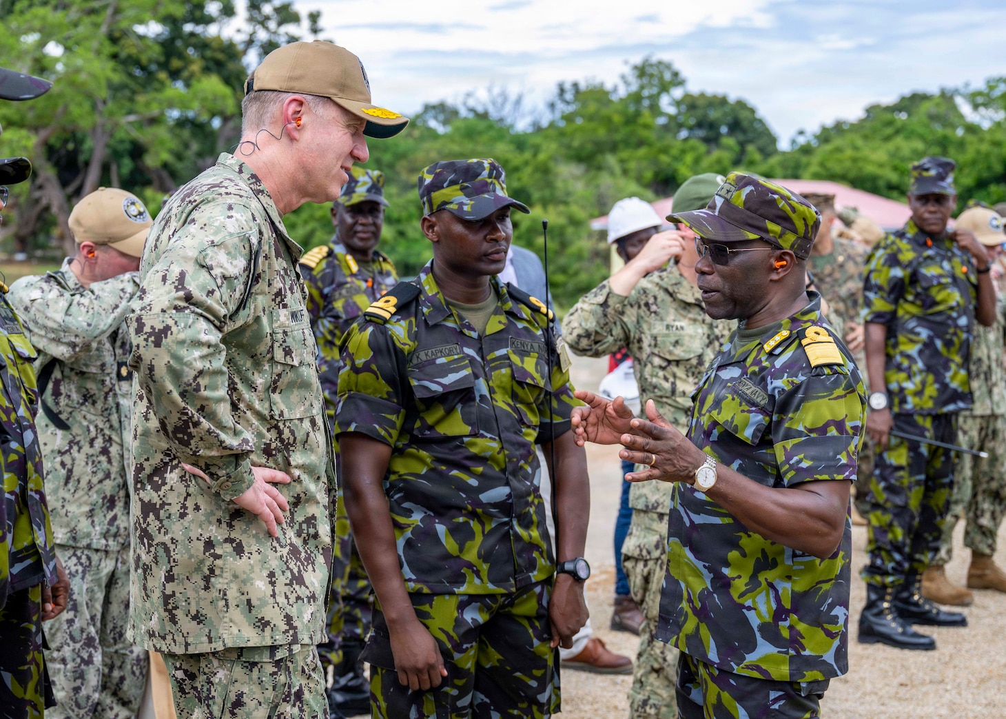 Adm. George Wikoff and Major General Paul Otieno at the Close Quarters Battle Facility Inauguration ceremony in Mombasa, Kenya.