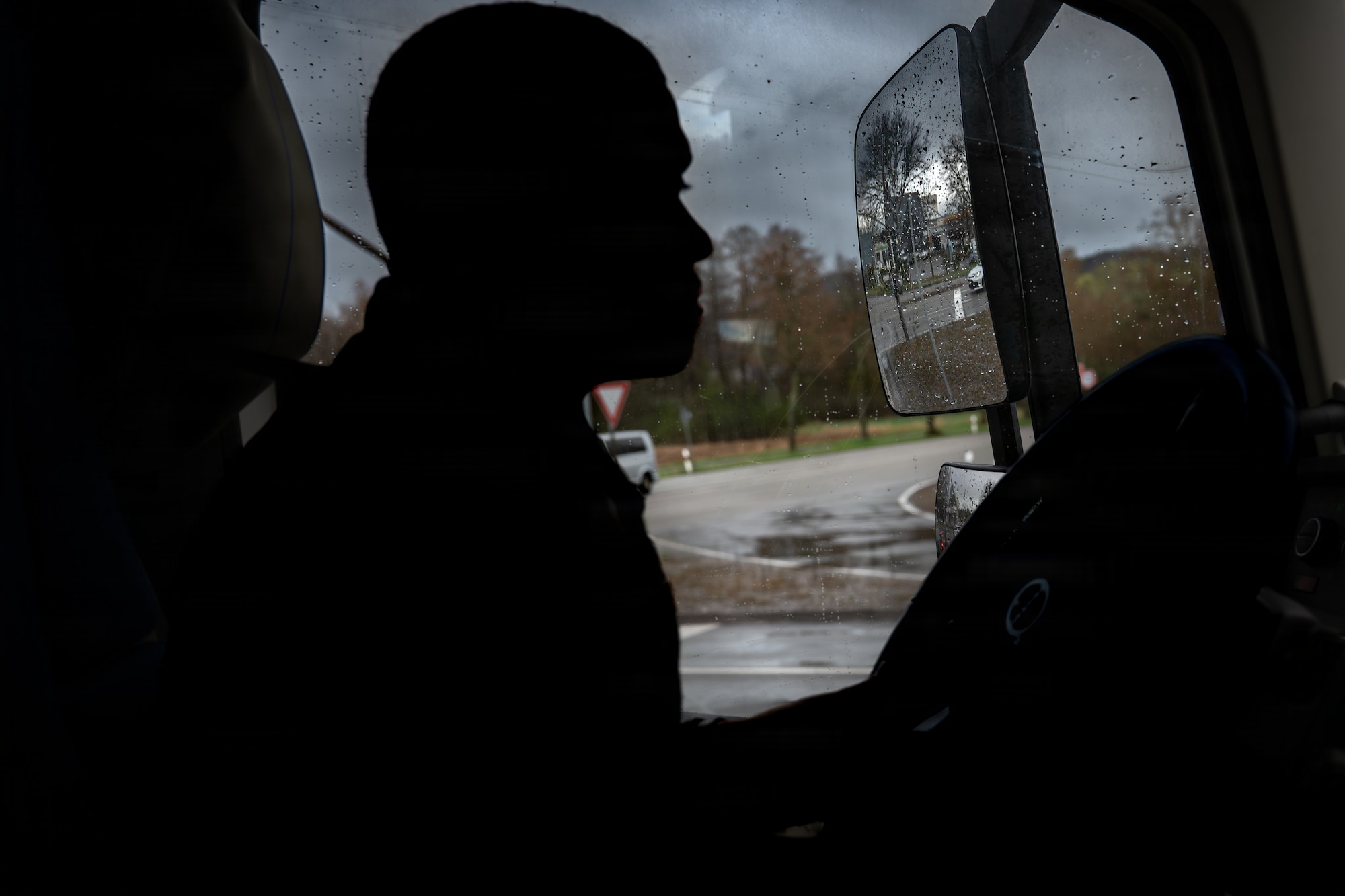 U.S. Air Force Senior Airman Joshua Lopez-Gonzales, 86th Vehicle Readiness Squadron ground transportation support, drives heavy machinery at Ramstein Air Base, Germany, March 25, 2026.