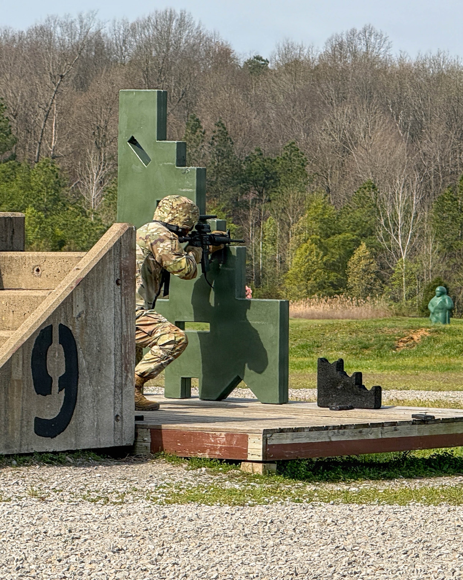 U.S. Army 2nd Lt. Collin Sissom of the 103rd Brigade Support Battalion, 38th Infantry Division Artillery, completes M4 rifle qualification at the Wendell H. Ford Regional Training Center in Greenville, March 20, 2026.