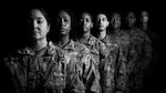 From front to back, U.S. Army Sgt. 1st Class Lorena Whitaker, Armed Forces Medical Examiner System fatality management senior non-commissioned officer, U.S. Air Force Staff Sgt. Dekeia Mays, Forensic Toxicology laboratory technician, U.S. Army Sgt. Kayla-Porsche Harley, U.S. Army Sgt. Brandon Meskus, U.S. Army Staff Sgt. David Johnson, AFMES fatality management non-commissioned officers, U.S. Army Staff Sgt. Kevin Taylor, AFMES Joint Military Working Dog Laboratory technician, and U.S. Army Spc. Noah Hughes, AFMES fatality management specialist, pose for a photo, Mar. 23 & 30, 2026, at Dover Air Force Base, Delaware. Fatality management specialists, known as “92 Mikes” are responsible for the recovery and disposition of human remains associated with the Department of War. Within AFMES, they are charged with assisting medical examiners during autopsies, transferring, cleaning, weighing, eviscerating, and documenting throughout the process, which can be up to 100 photos per autopsy, that can take hours to complete. (U.S. Air Force photo illustration by Staff Sgt. Noah D. Coger)