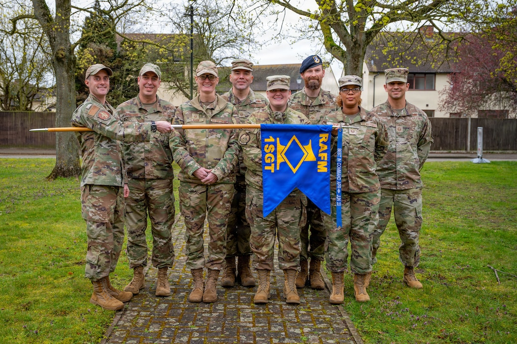 Members of the First Sergeant Council pose at RAF Mildenhall, England, March 27, 2026.