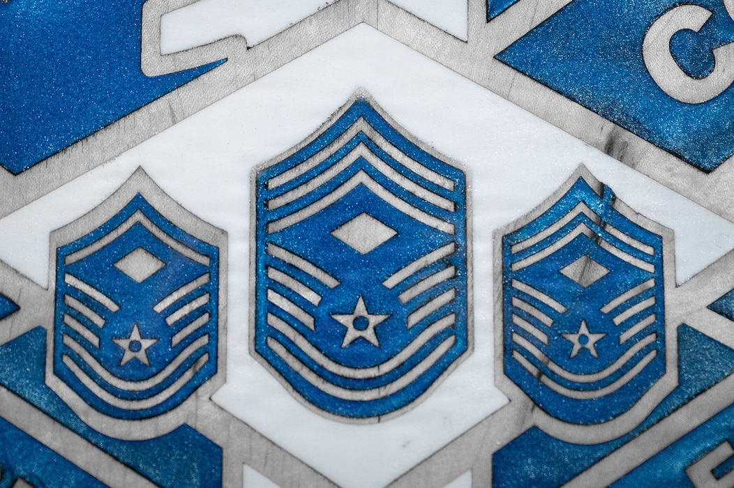 The senior noncommissioned officer ranks are displayed at RAF Mildenhall, England, March 27, 2026.