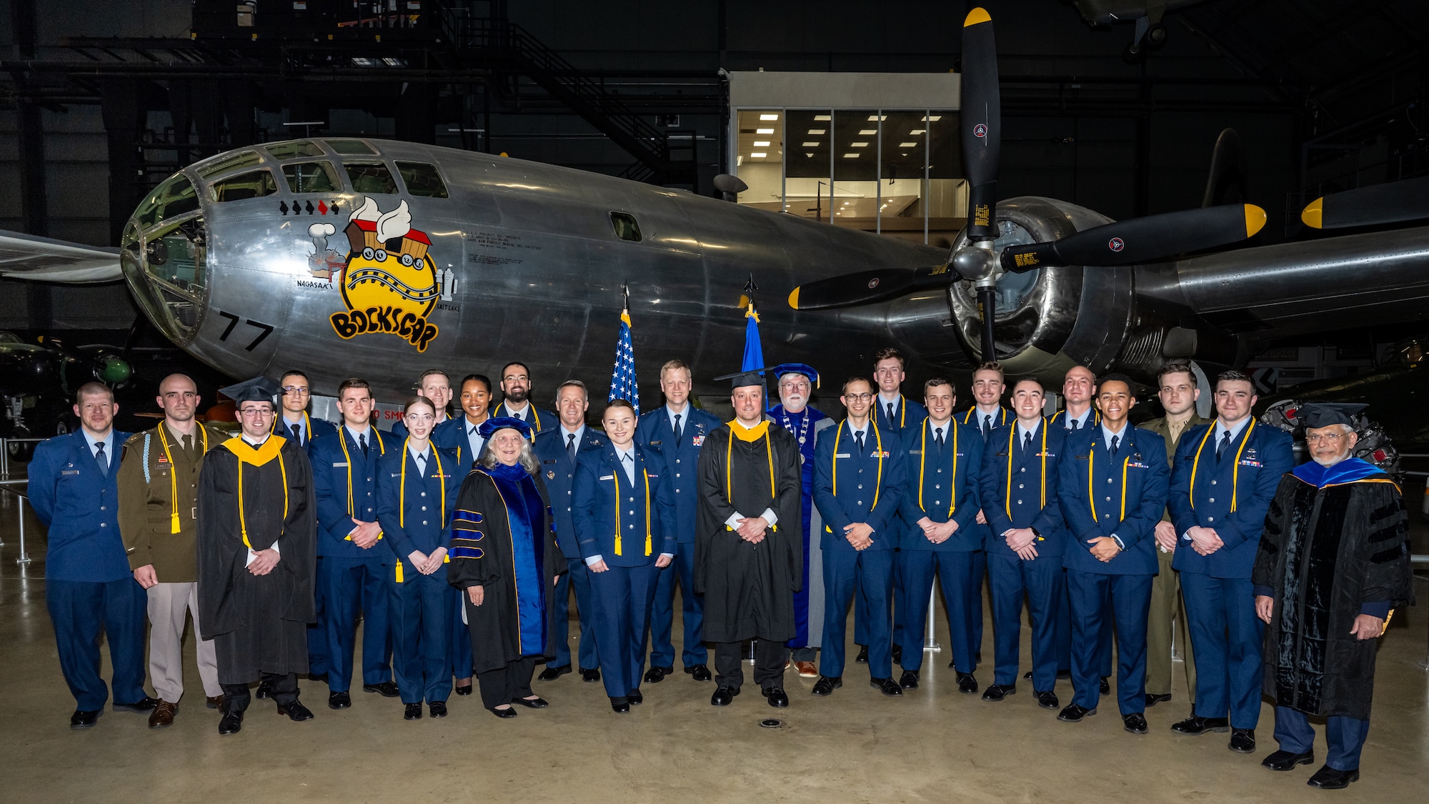 Air University’s Air Force Institute of Technology graduates and faculty pose for a photo at Wright-Patterson Air Force Base, Ohio, March 30, 2026.