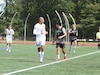 Photo Submitted by Hector De Los Santos-Nonoal (center) as he moves upfield during a pre-season soccer game, applying the discipline and teamwork that will carry over into his future career in the Army Reserve.