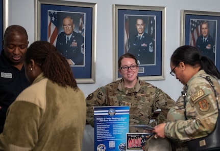 Mission partners relay information at resource fair.