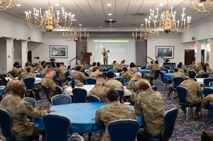 Command Chief speaks to summit.