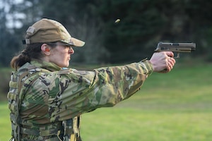 Military member fires pistol