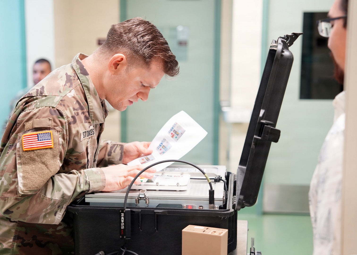 JOINT BASE SAN ANTONIO – FORT SAM HOUSTON – (April 3, 2026) – U.S. Army Staff Sgt. Jason Stokes, of Fort Cambell, Ky., an instructor with the Animal Health Branch, Division of Veterinary Science, U.S. Army Medical Department Center and School, participated in a usability test of the Rugged Ozone Sterilization System Model M1 (ROSS M1). During the month of April, NAMRU San Antonio research engineers visited with dental and veterinary science instructors to test the usability of the ROSS M1. The ROSS M1 is a portable device with the capability of sterilizing medical instruments on the battlefield or in austere environments which will help in the treatment and recovery of wounded warfighters. Navy Medicine Research & Development (NMR&D) employs highly qualified medical researchers and works alongside a wide range of research and development partners to keep abreast of best practices and advances in medical knowledge on behalf of Navy Medicine to increase warfighter lethality. NAMRU San Antonio, part of NMR&D, conducts gap-driven combat casualty care, craniofacial, and directed energy research in support of Navy, Marine Corps and joint U.S. warfighter health readiness and lethality while engaged in routine and expeditionary operations. (U.S. Navy photo by Burrell Parmer, NAMRU San Antonio/Released)