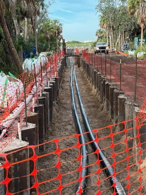 Two side by side pipelines.