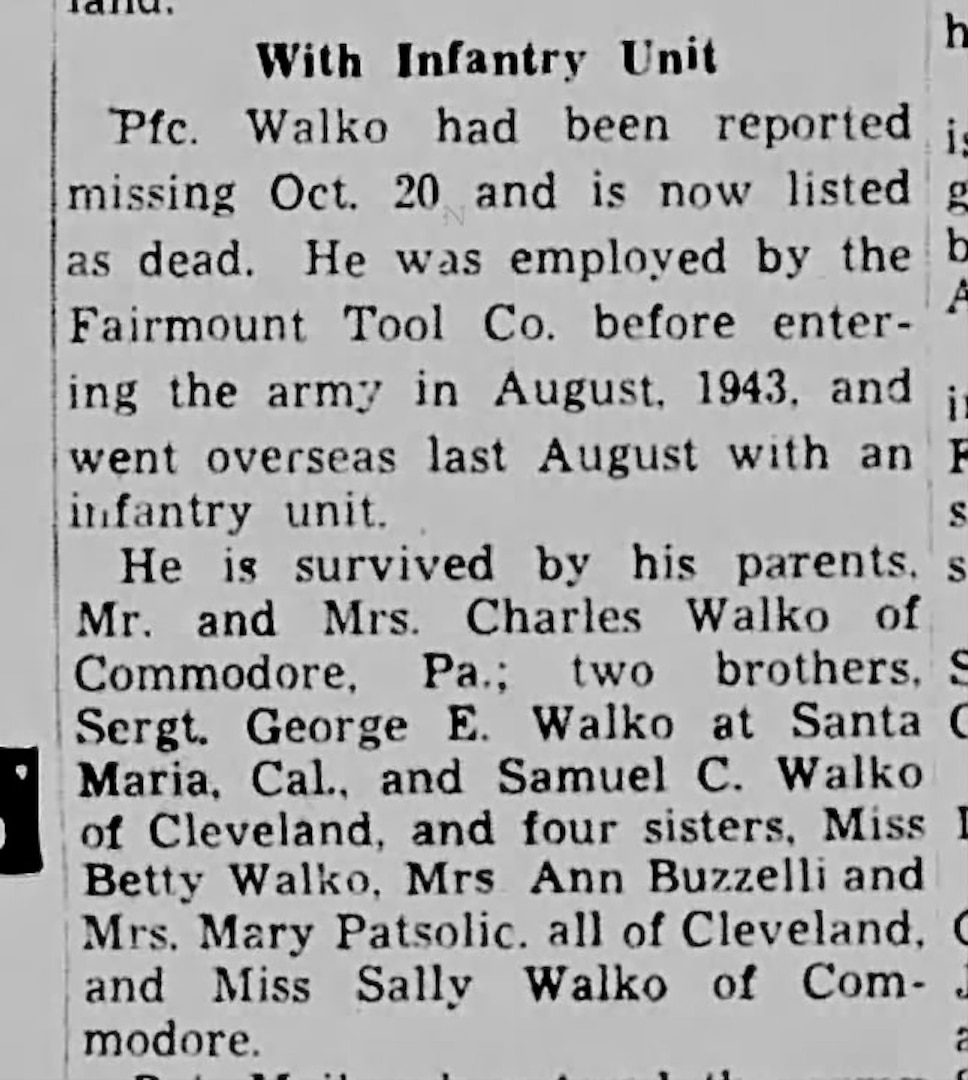U.S. Army Pfc. John A. Walko