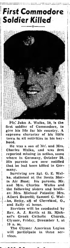 U.S. Army Pfc. John A. Walko