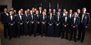 Student pilots from graduating Class 26-09 and leaders from the 47th Flying Training Wing come together for a group photo at Laughlin Air Force Base, Texas, April 30, 2026.  Twenty-five U.S. Air Force officers were recognized for successfully completing Undergraduate Pilot Training during a graduation ceremony. (U.S. Air Force photo