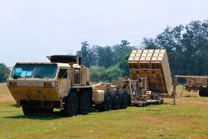 U.S. Soldiers with Alpha Battery, 1st Battalion, 51st Air Defense Artillery Regiment, 7th Infantry Division/Multi-Domain Command - Pacific, train on the Integrated Fires Protection Capability system and communications with the command and control node to enhance readiness during integrated air missile defense, as part of Exercise Balikatan 2026 at Naval Station Leovigildo Gantioqui, Philippines, April 26, 2026.