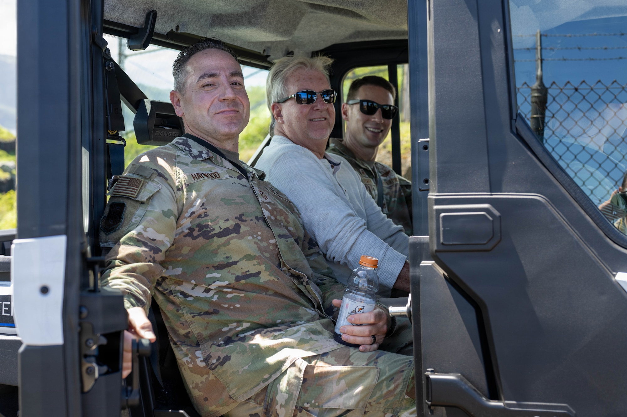 U.S. Air Force command team ride along with a Team Hickam Honorary Commander.