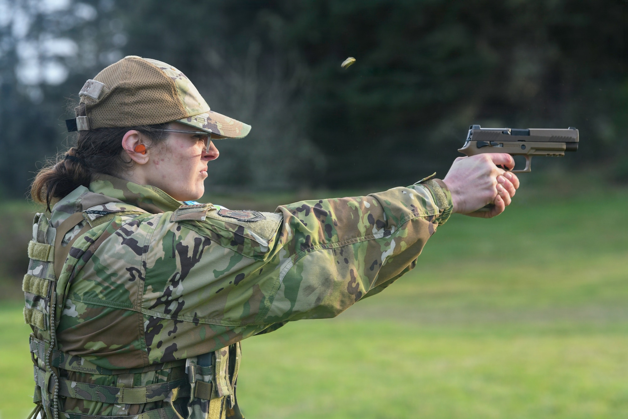 Military member fires pistol