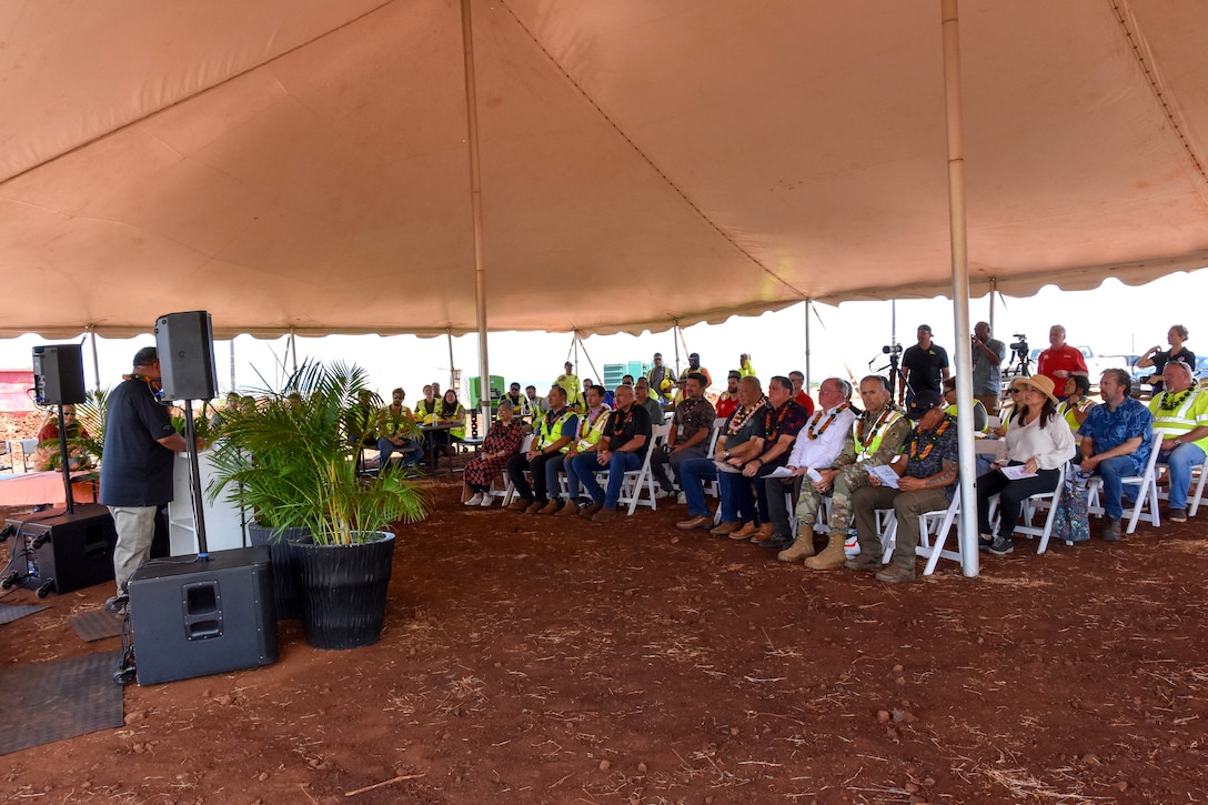 The County of Maui, the State of Hawai‘i, the Federal Emergency Management Agency, and the U.S. Army Corps of Engineers and its contractor, Dawson, LLC, celebrated the start of construction for a 169-unit temporary housing site in Lahaina, Hawaiʻi, with a ground blessing ceremony Saturday, May 4. The site is being developed for survivors of the Aug. 8, Hawaii wildfires survivors. Col. Eric Swenson, USACE Wildfire Recovery commander, spoke at the ceremony.