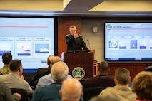 Vice Adm. Johnny Wolfe Jr., the director for Portfolio Acquisition Executive (PAE) Strategic Systems Programs (SSP), speaks to the workforce at a town hall event in Washington D.C. on April 27, 2026. Wolfe reflected on the command’s 70-year history, program accomplishments, and the valuable work PAE SSP employees have contributed to the Navy’s strategic deterrence mission. 



PAE SSP is responsible for sustaining the strategic weapon system on the Ohio-class ballistic missile submarines and supporting the integration of the D5LE weapon system on the new Columbia-class SSBNs. Looking to the future, SSP is actively modernizing the sea-based leg of the nuclear triad through the development of the D5LE2 SWS and pioneering regional strike capabilities of the future through development of the nuclear-armed sea launched cruise missile and the non-nuclear hypersonic conventional prompt strike system.