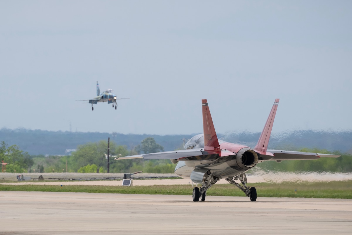 T-7A Red Hawk taxis for take off.