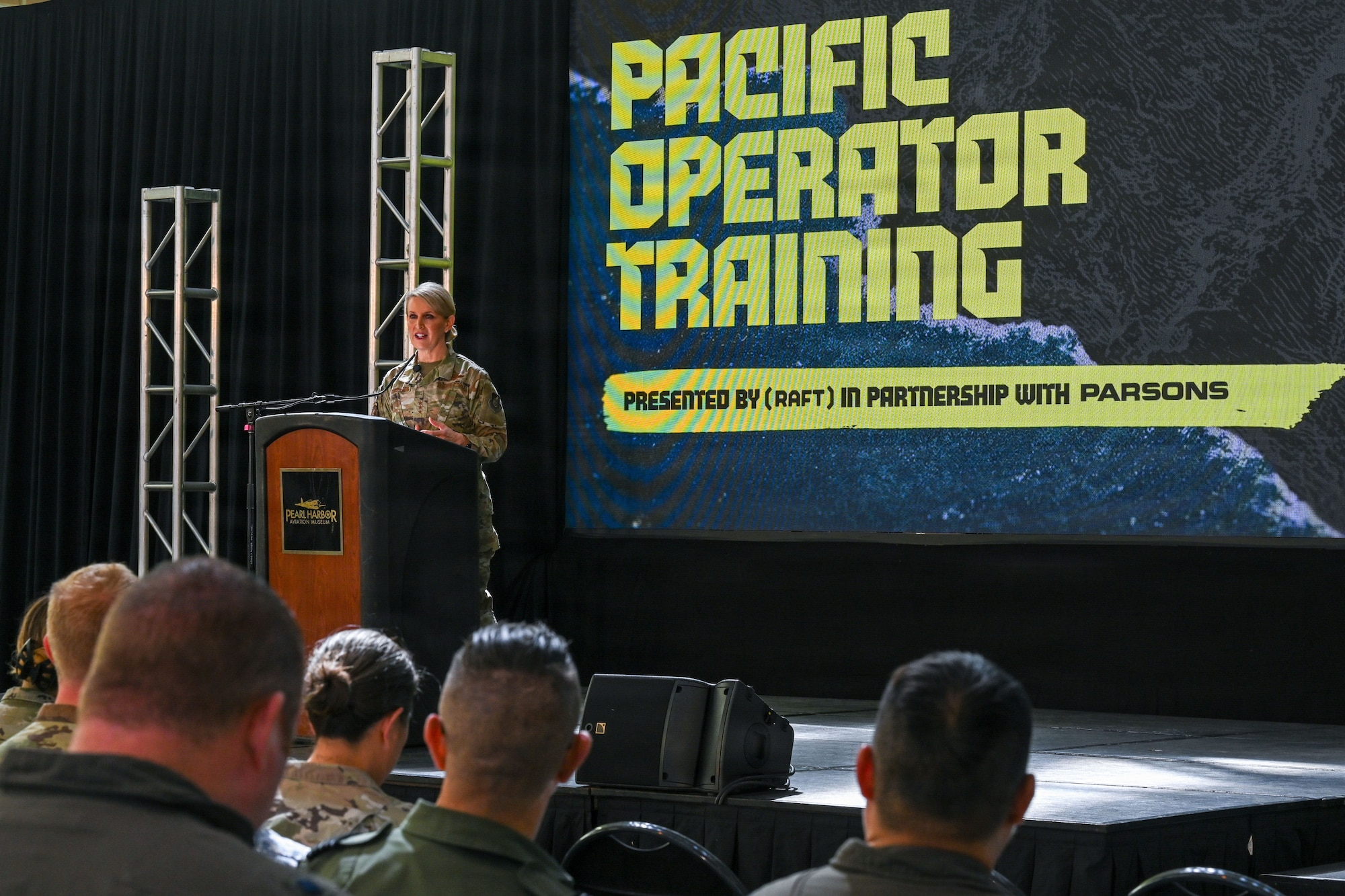 Pacific Air Forces deputy commander, delivers opening keynote for Pacific Operator Training Day at Joint Base Pearl Harbor-Hickam, Hawaii, April 28, 2026.