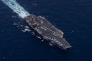 Nimitz-class aircraft carrier USS George H.W. Bush (CVN 77) sails in the Arabian Sea, May 3, 2026. George H.W. Bush is deployed to the U.S. 5th Fleet area of operations to support maritime security and stability in the Middle East. (U.S. Navy photo)