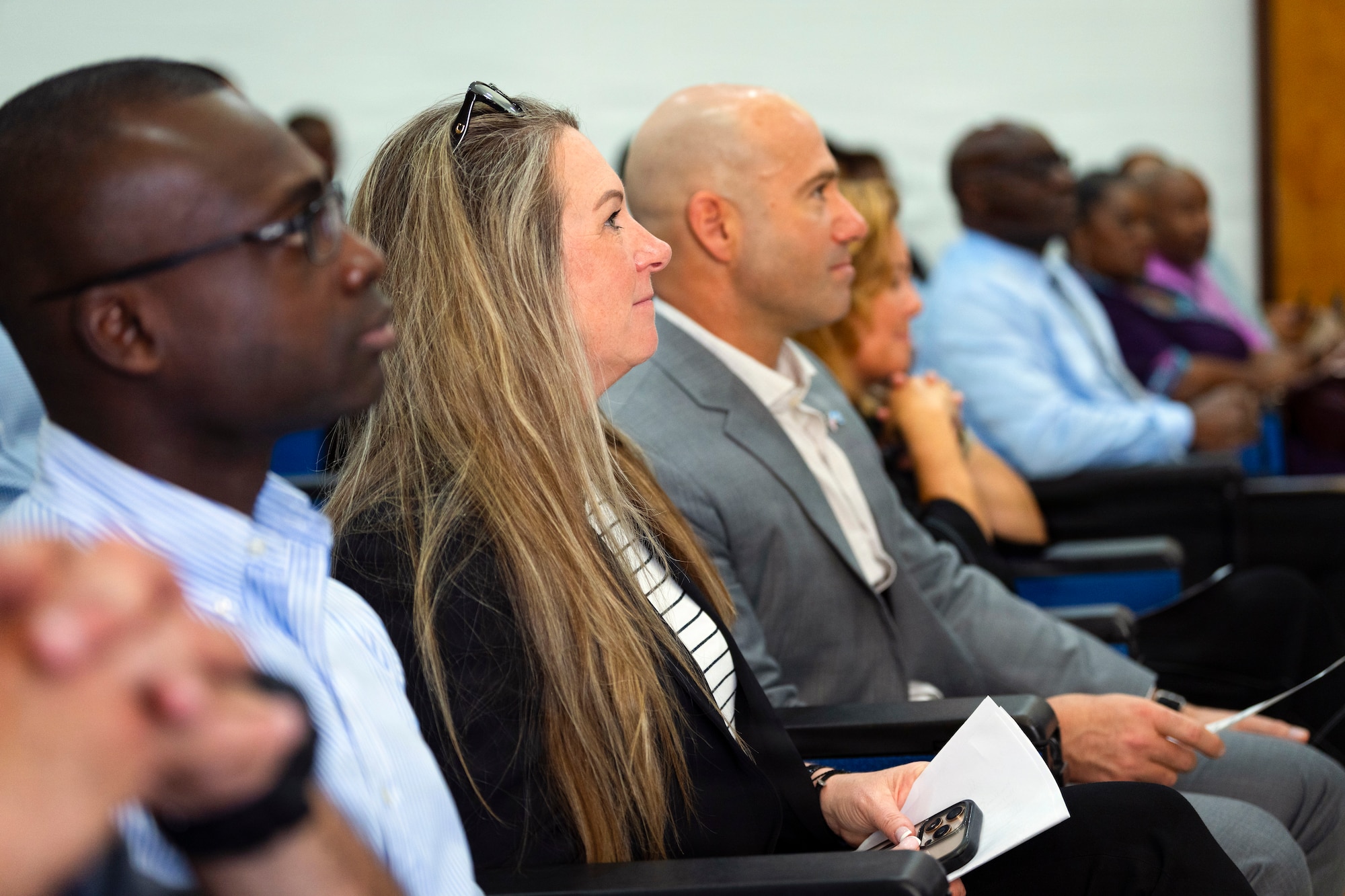 U.S. Air Force Lt. Col. Michele Curtis, Lesser Antilles Medical Assistance Team (LAMAT) 2026 mission commander, attends an opening ceremony at the Millennium Heights Medical Complex in Castries, Saint Lucia, April 27, 2026. The ceremony marked the official start of a two-week health security cooperation mission, highlighting U.S. and Saint Lucian collaboration to strengthen partnerships, enhance medical readiness and support shared regional health priorities. (U.S. Air force photo by Tech. Sgt. Rachel Maxwell)