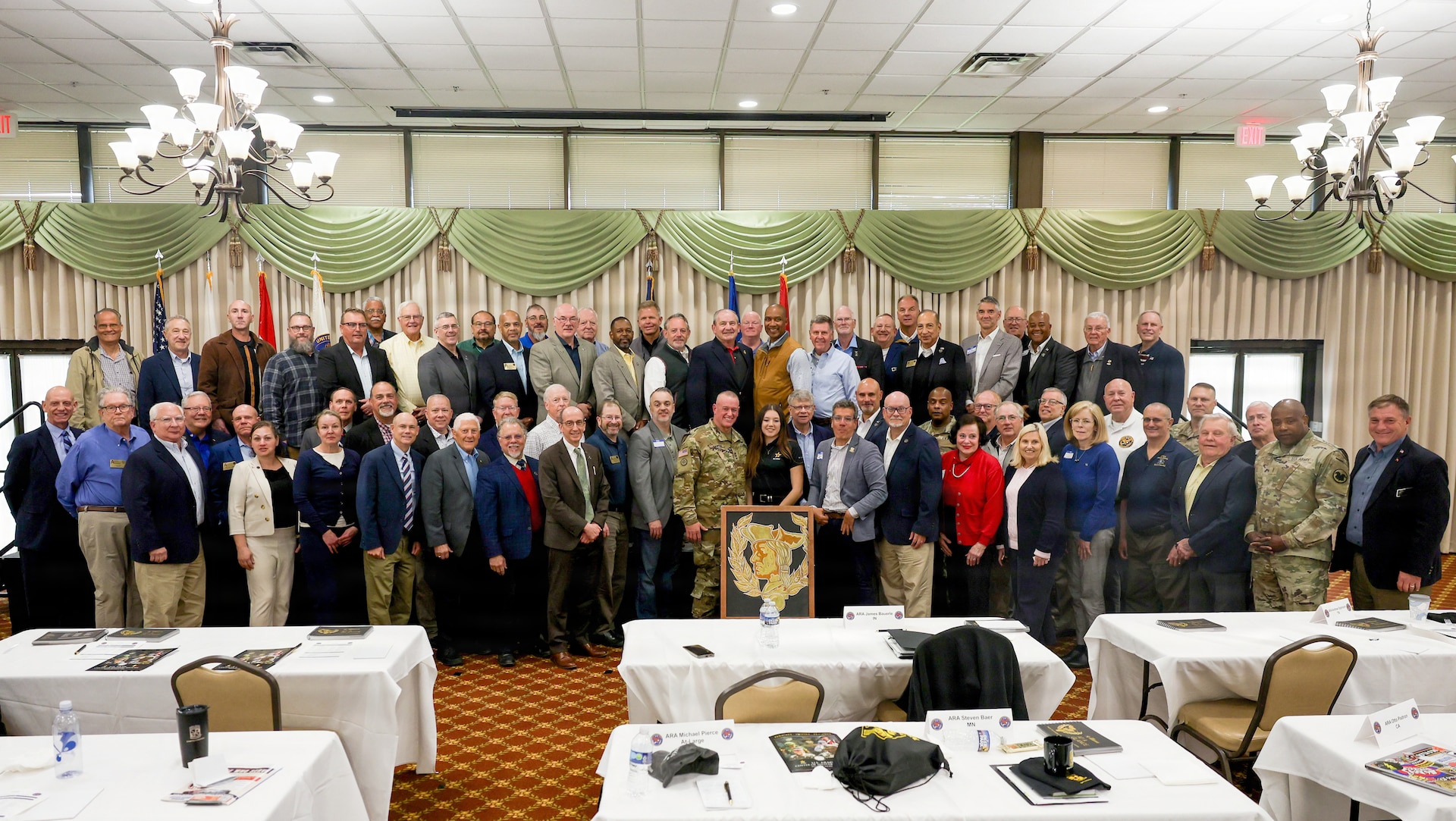 Lt. Gen. Robert Harter, the 35th Chief of Army Reserve, poses for a group photo with Army Reserve Ambassadors and staff during the 2026 Army Reserve Ambassador national conference.