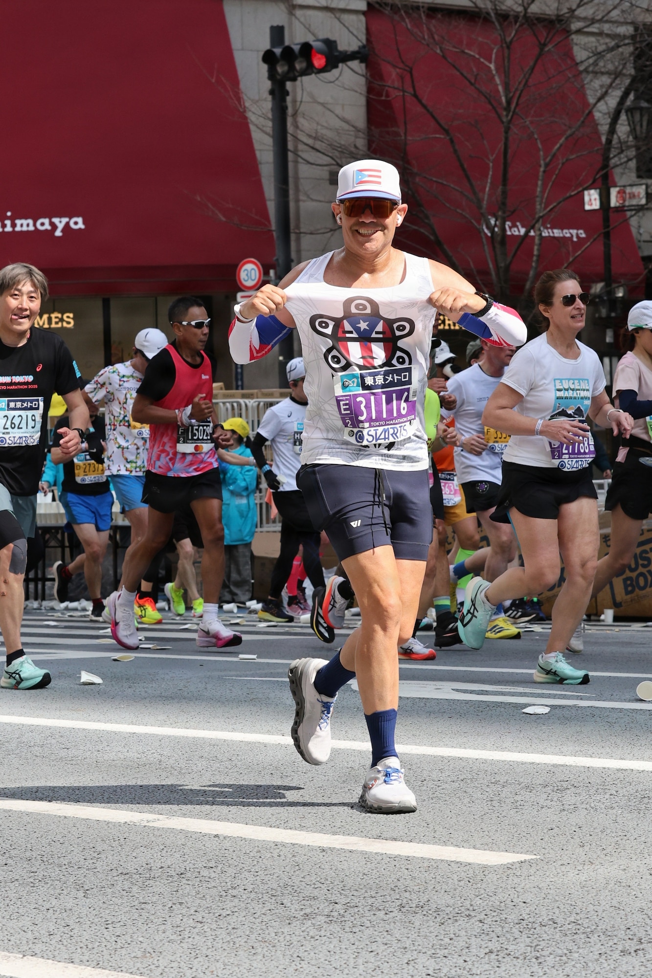 U.S. Air Force Col. Alfredo “Juny” Laboy runs during the Tokyo Marathon, March 2, 2025. Tokyo is one of seven races in the World Marathon Majors series, which spans multiple continents and represents elite international competition. (Courtesy photo)