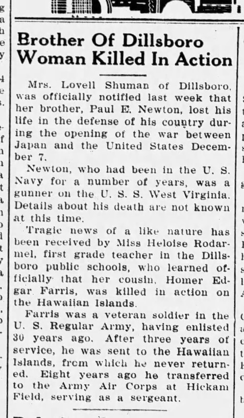 U.S. Navy Seaman 1st Class Paul E. Newton