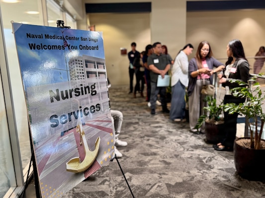 SAN DIEGO (April 29, 2026) – Certified Nursing Assistant (CNA) candidates wait to meet with Naval Medical Center San Diego (NMCSD) nursing hiring representatives during a civilian hiring event held at Laurus College. CNAs, Licensed Vocational Nurses, and Licensed Practical Nurses saw a highly successful 74% conversion rate from attendance to tentative job offers during the rapid hiring initiative. The mission of NMCSD is to optimize health and enhance readiness. NMCSD employs more than 5,500 active-duty military personnel, civilians, and contractors in southern California to deliver exceptional care afloat and ashore. (U.S. Navy photo contributed)