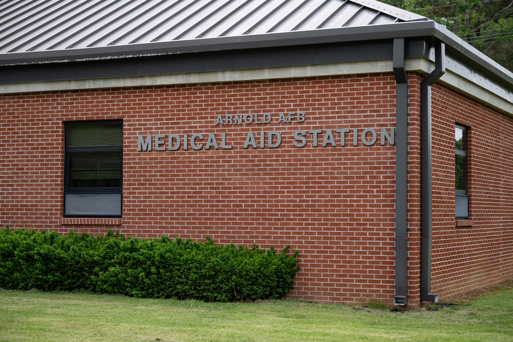 An expansion of the Tullahoma Veterans Affairs Clinic at Arnold Air Force Base, Tenn., is nearing completion. The facility is shown in this photo from May 1, 2026. According to officials, the expansion will allow the clinic to see 1,800 additional patients to include active duty Airmen at Arnold AFB. (U.S. Air Force photo by Keith Thornburgh)