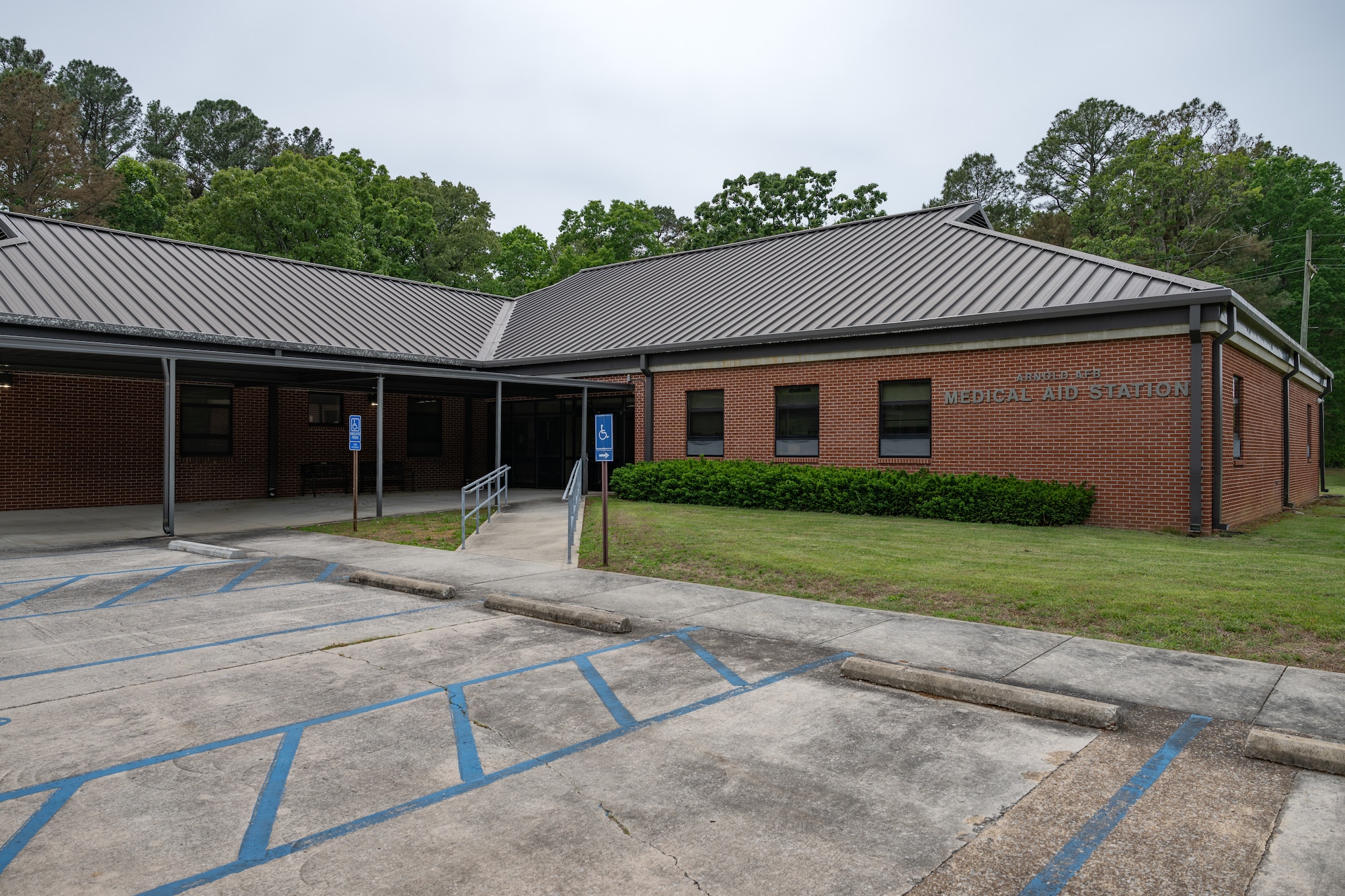 An expansion of the Tullahoma Veterans Affairs Clinic at Arnold Air Force Base, Tenn., is nearing completion. The facility is shown in this photo from May 1, 2026. According to officials, the expansion will allow the clinic to see 1,800 additional patients to include active duty Airmen at Arnold AFB. (U.S. Air Force photo by Keith Thornburgh)