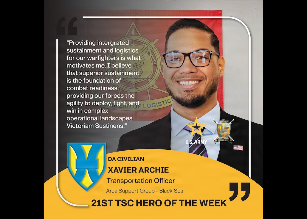 Meet Mr. Xavier Archie, a GS-12 Transportation Officer with Area Support Group - Black Sea.