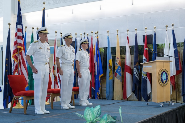 AGANA HEIGHTS (March 27, 2026) – U.S. Navy Medicine Readiness and Training Command (USNMRTC) Guam Commanding Officer Capt. Joel M. Schofer officially transitioned leadership to Capt. James G. Demitrack during a change of command ceremony, March 27. Rear Adm. Kevin J. Brown, commander, Naval Medical Forces Pacific, and director, Defense Health Network Pacific Rim, was the presiding officer at the ceremony, which also marked the transfer of authority from Schofer as the director of U.S. Naval Hospital (USNH) Guam to Demitrack.