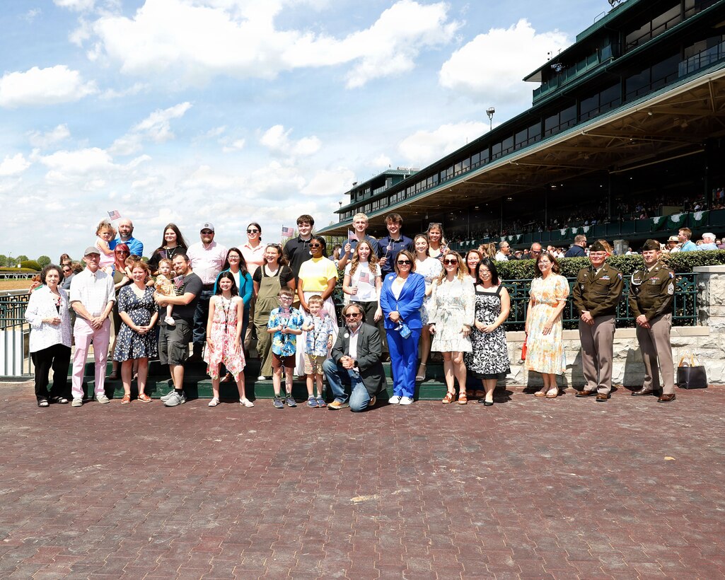 Pictured here is the winner’s circle after Race 1, featuring our dedicated Volunteers, Kentucky Teen Council members, and Family Programs staff—all of whom play a vital role in supporting our Soldiers and their families.