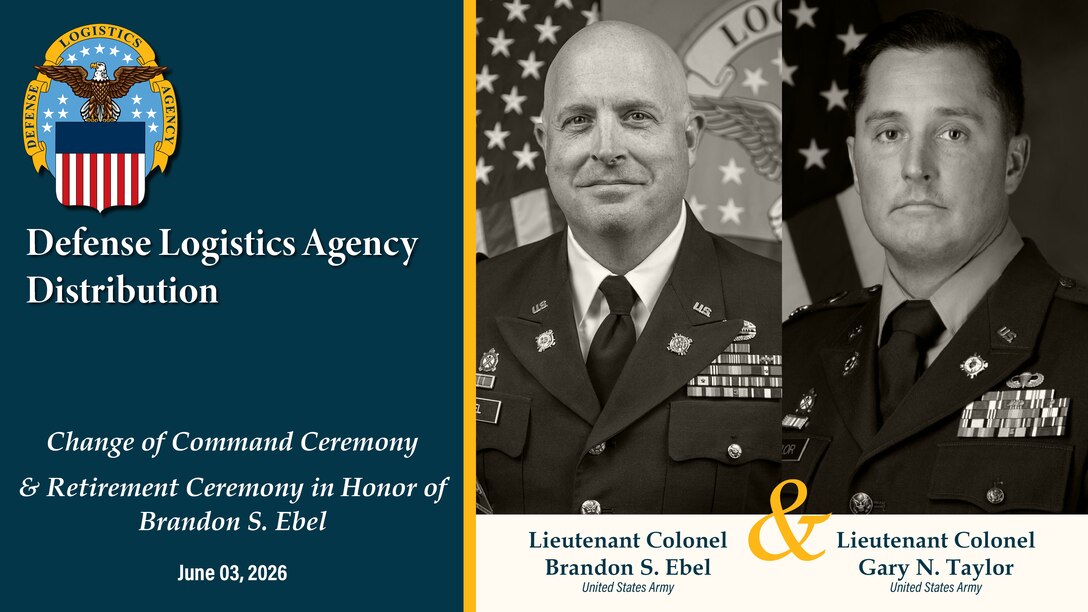 The official program for the Defense Logistics Agency Distribution Anniston, Alabama, Change of Command Ceremony where Army Lt. Col. Brandon Ebel will relinquish command to Army Lt. Col. Gary Taylor.