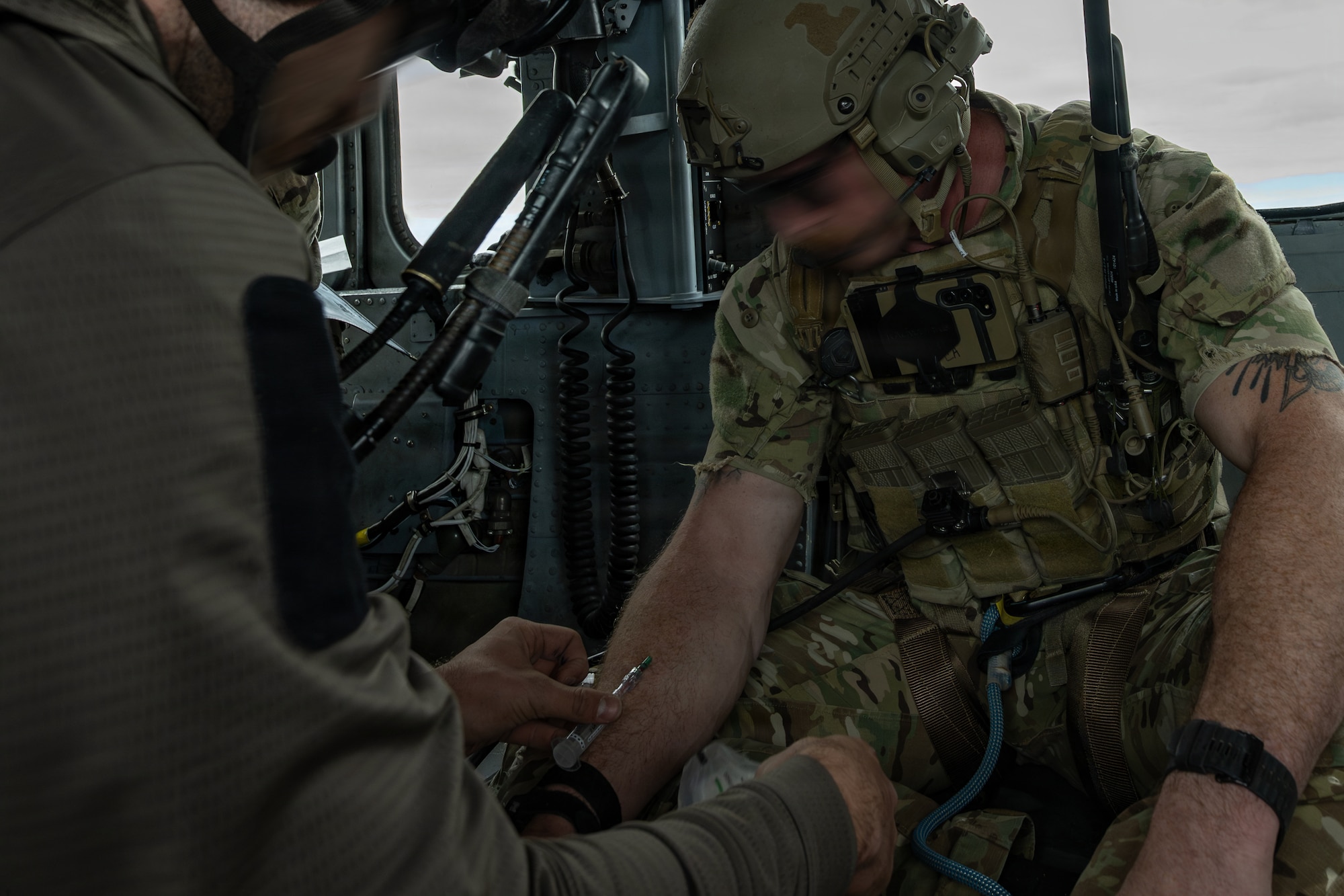 person giving IV
