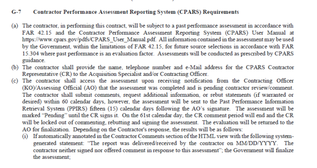 Example of past performance volume proposal requirements from DLA Distribution Services' solicitation.