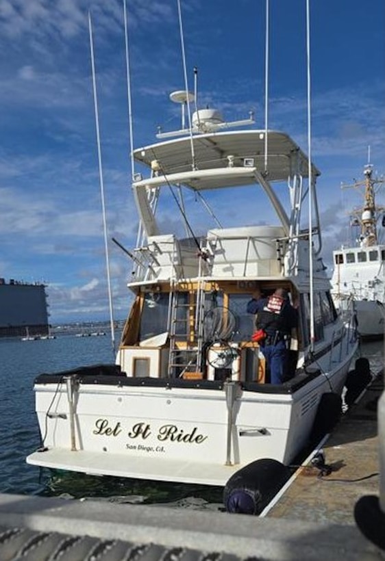 At approximately 3 p.m., watch standers at the Joint Harbor Operations Center detected a 30-foot cabin cruiser transiting into U.S. territorial waters. A Coast Guard Station San Diego 45-foot Response Boat-Medium boarding team was launched to intercept. 
The boarding team conducted the interdiction with no use of force and identified two suspected aliens aboard the vessel.
Both suspected aliens claimed Mexican nationality and were transferred to U.S. Border Patrol custody.