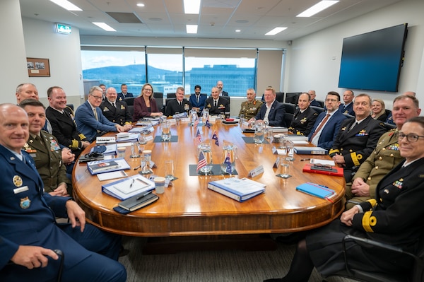 Adm. Samuel J. Paparo, commander of U.S. Indo-Pacific Command, joins senior leaders at the U.S. Australia MILREPs Forum in Canberra, Australia, May 5, 2026. The U.S.-Australia MILREPs is a critical senior military engagement that aligns defense priorities and establishes a foundation for the Australia–United States Ministerial Consultations, the principal forum through which allied leadership elevates the alliance's most consequential bilateral decisions to the highest levels of government. USINDOPACOM is committed to enhancing stability in the Indo-Pacific region by promoting security cooperation, encouraging peaceful development, responding to contingencies, deterring aggression and, when necessary, prevailing in conflict. (U.S. Navy photo by Mass Communication Specialist 1st Class Ryan D. McLearnon)
