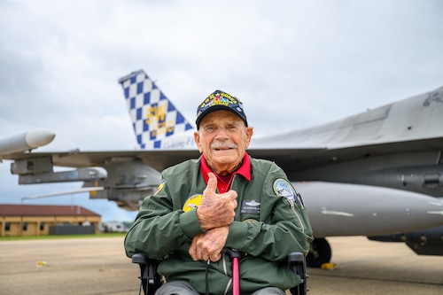 An Eagle is sitting in front of an F-16
