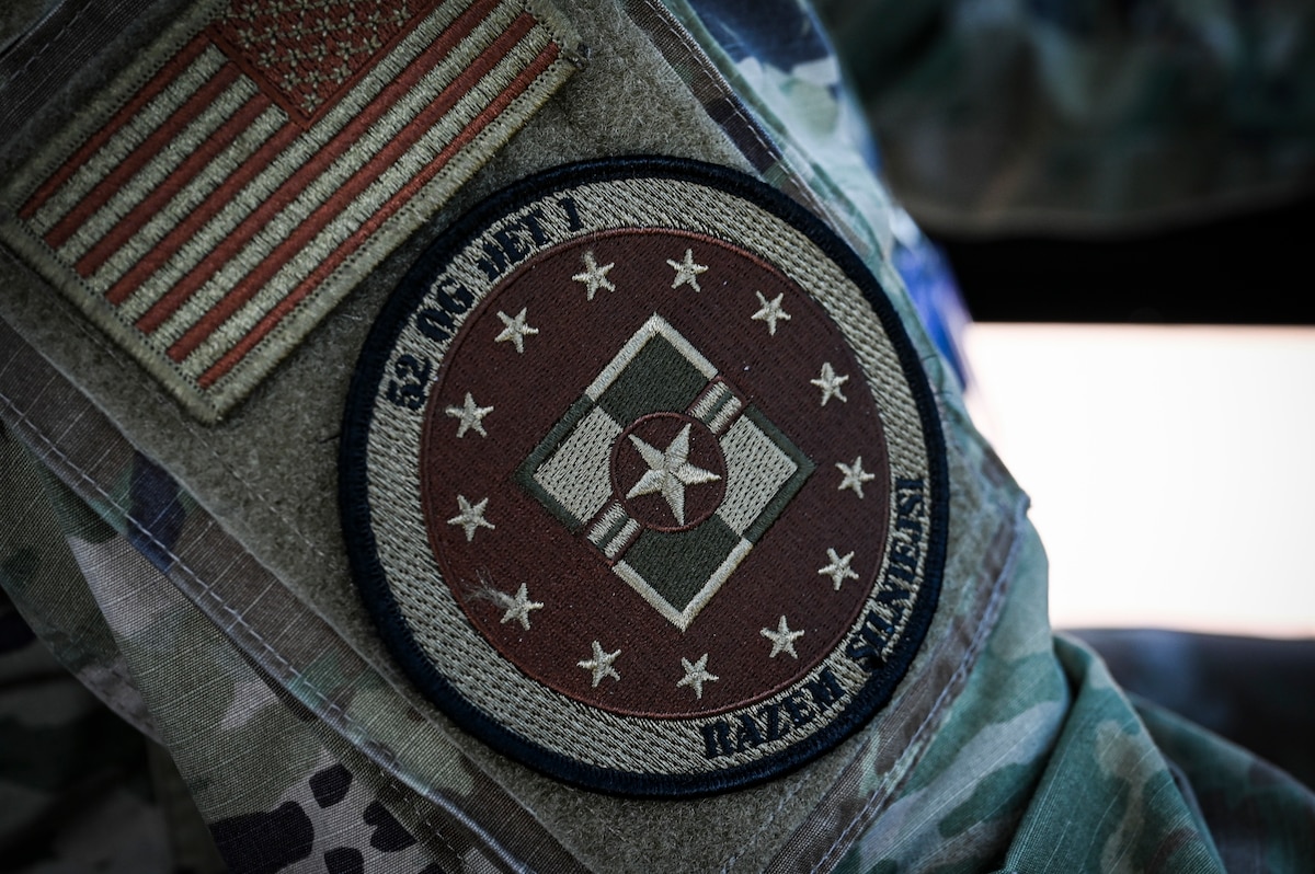 A 52nd Operations Group, Detachment 1 unit patch is displayed during Rodeo Day in support of Hussar Saber 26-1.