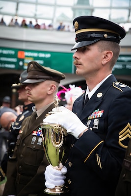 Kentucky Guard Protects Kentucky Derby Trophy