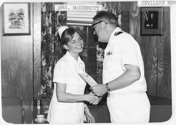 A historical photo of a nurse serving aboard Naval Hospital Cherry Point between 1968 and 1979.  Since it’s founding in 1968 and subsequent transition to health clinic in 2007, nurses aboard the facility have played a critical role in the readiness of Marines and Sailors serving aboard Marine Corps Air Station Cherry Point.