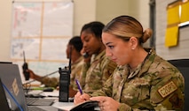 U.S. Air Force Airmen assigned to the 31st Air Expeditionary Wing conduct all domain command and control operations during exercise Freedom Flag 26-1 at Gwangju Air Base, Republic of Korea, April 22, 2026. The exercise showcased the 31st AEW’s operational C2 capabilities, demonstrating seamless integration of joint and combined forces under a unified command structure. (U.S. Air Force photo by 2nd Lt. Daniel White)
