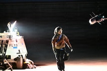 U.S. Air Force Staff Sgt. Katherine Cota, 35th Fighter Squadron weapons team chief, conducts pre-flight checks for night flying operations during exercise Freedom Flag 26-1 at Gwangju Air Base, Republic of Korea, April 20, 2026. Throughout the exercise, the 31st AEW synchronized joint and combined airpower through operational command and control across the battlespace. (U.S. Air Force photo by 2nd Lt. Daniel White)