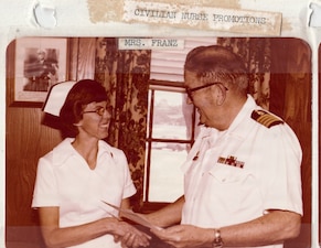 A historical photo of a nurse serving aboard Naval Hospital Cherry Point between 1968 and 1979.  Since it’s founding in 1968 and subsequent transition to health clinic in 2007, nurses aboard the facility have played a critical role in the readiness of Marines and Sailors serving aboard Marine Corps Air Station Cherry Point.
