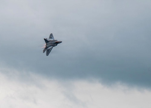 The F-22 Demonstration Team performs during a demonstration for Gathering of Eagles and National Security Forum participants at Maxwell Air Force Base, Alabama, May 6, 2026.