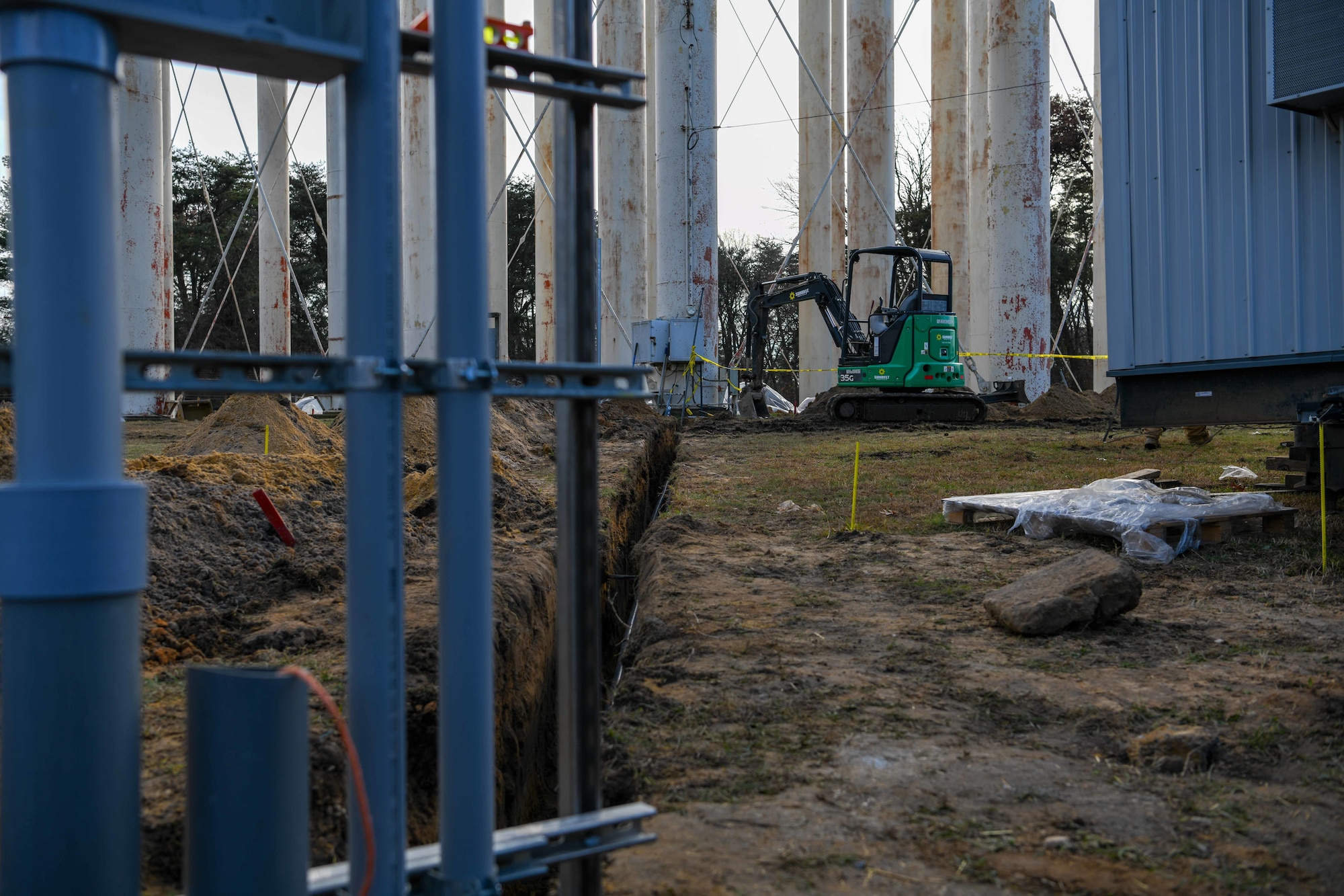 A Prince George’s County water tower undergoes renovations.