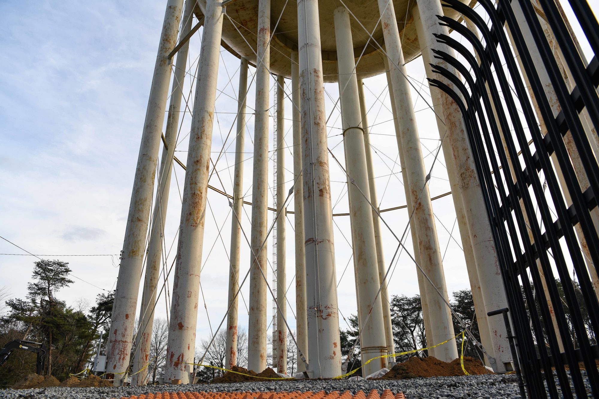 A Prince George’s County water tower undergoes renovations.
